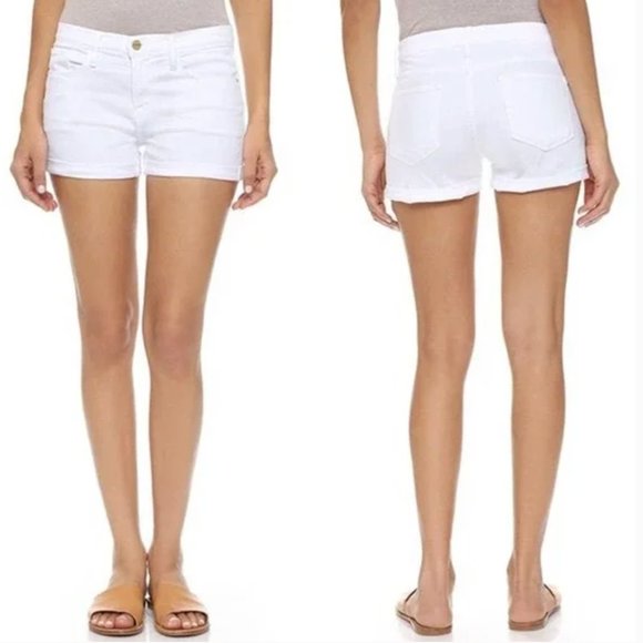 Frame Denim Pants - FRAME - "LE CUT OFF" white denim short